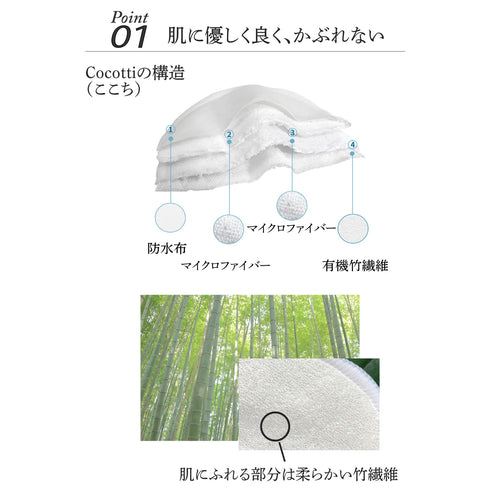 くり返し使える授乳パッドCocotti オーガニック竹繊維 直径11cm 1組