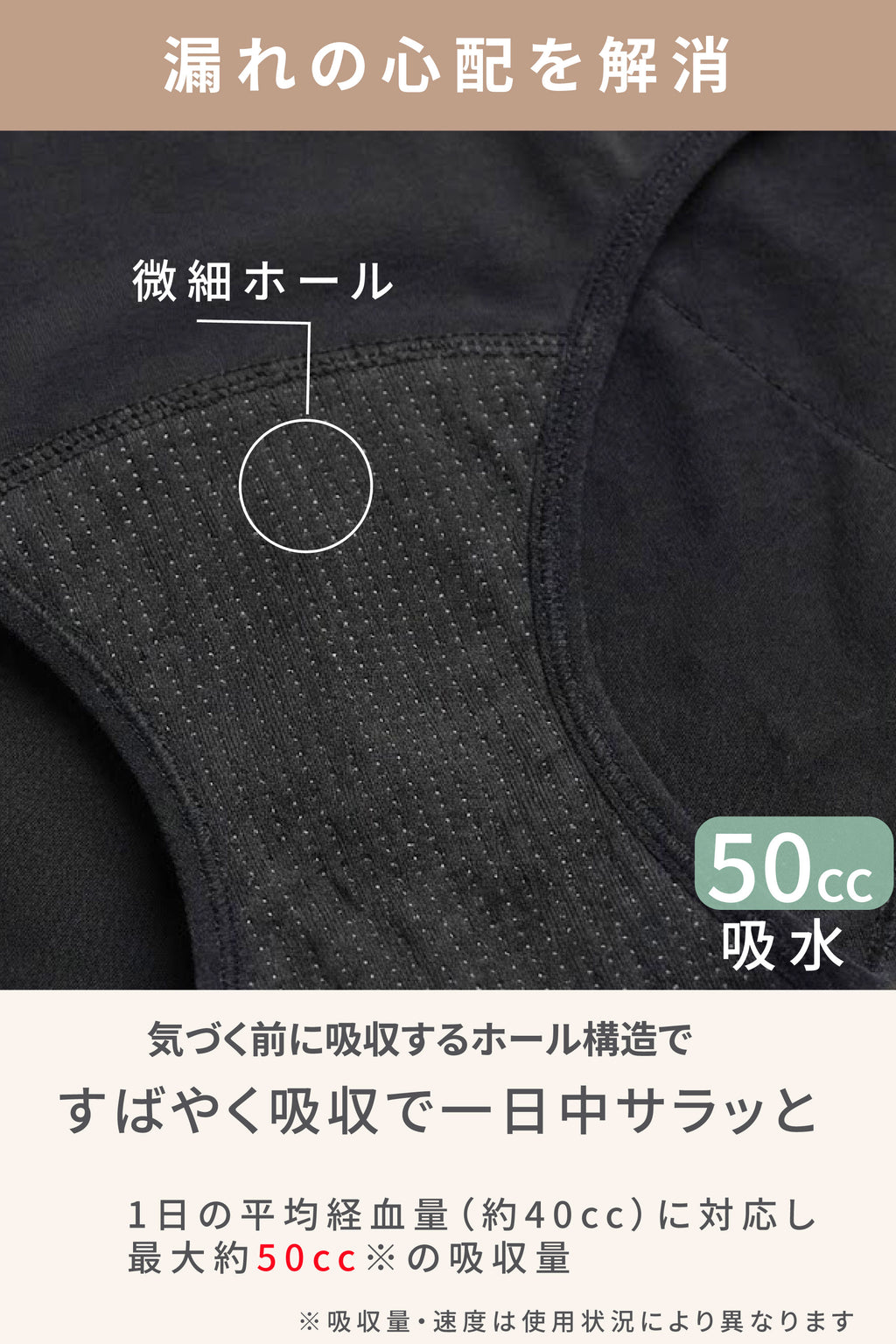【助産師監修】生理の時も身体を冷やさない吸水ショーツ モレナージュ（旧:めぐり）