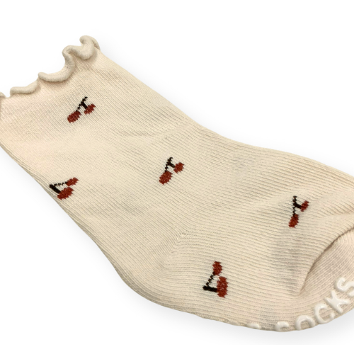 ナチュラルカラー 花柄ベビーソックス
