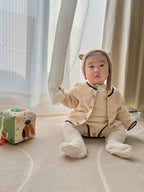 ノーカラーキルティングジャケット