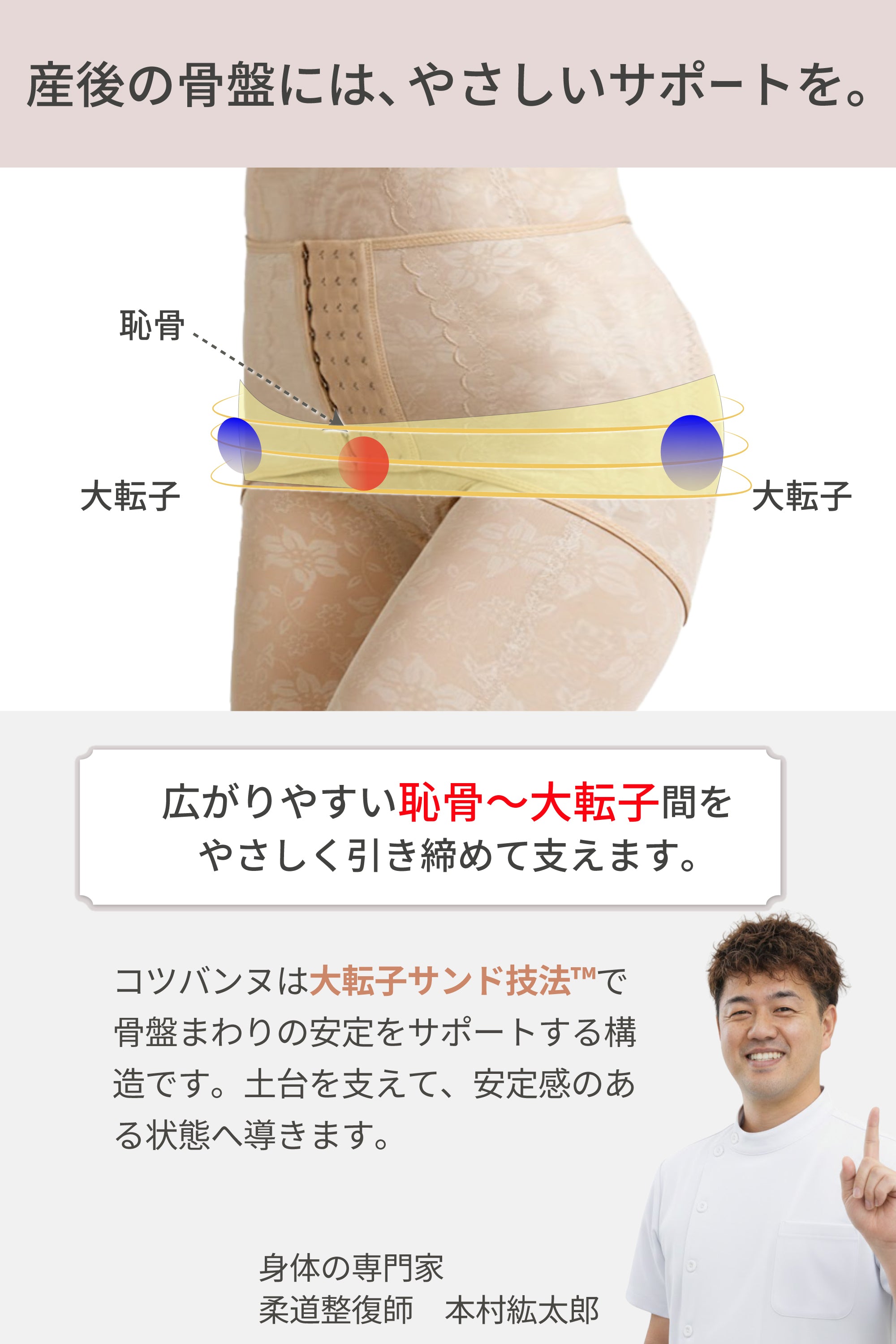 助産師監修】コツバンヌ｜産後の骨盤ケアガードル（旧:キュートアップ