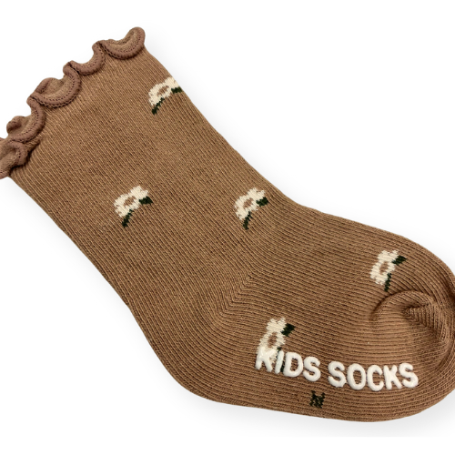 ナチュラルカラー 花柄ベビーソックス