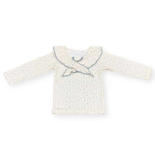 レース襟トップス＆花柄サスペンダーブルマセット