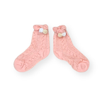 ポンポン付き 透かし編み ベビーソックス