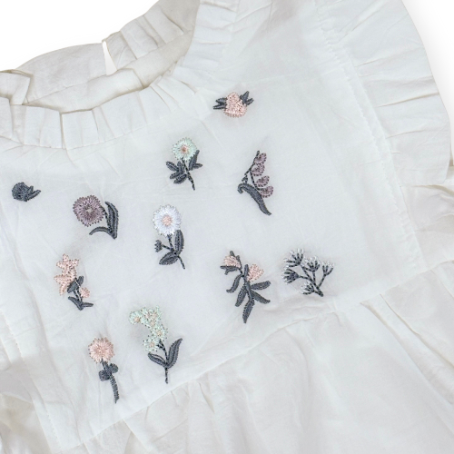 まっしろ花柄刺繍ロンパース