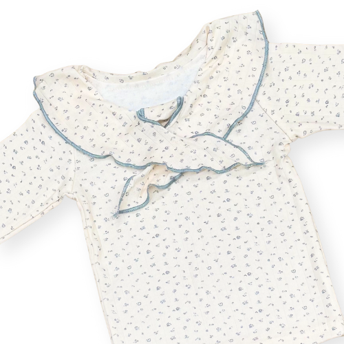 レース襟トップス＆花柄サスペンダーブルマセット