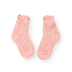 ポンポン付き 透かし編み ベビーソックス