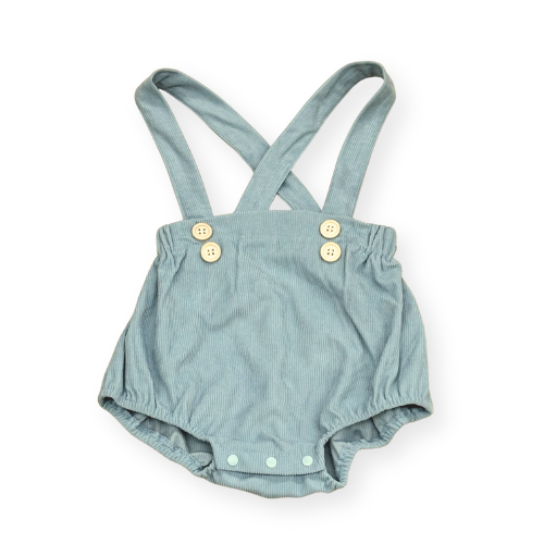 レース襟トップス＆花柄サスペンダーブルマセット