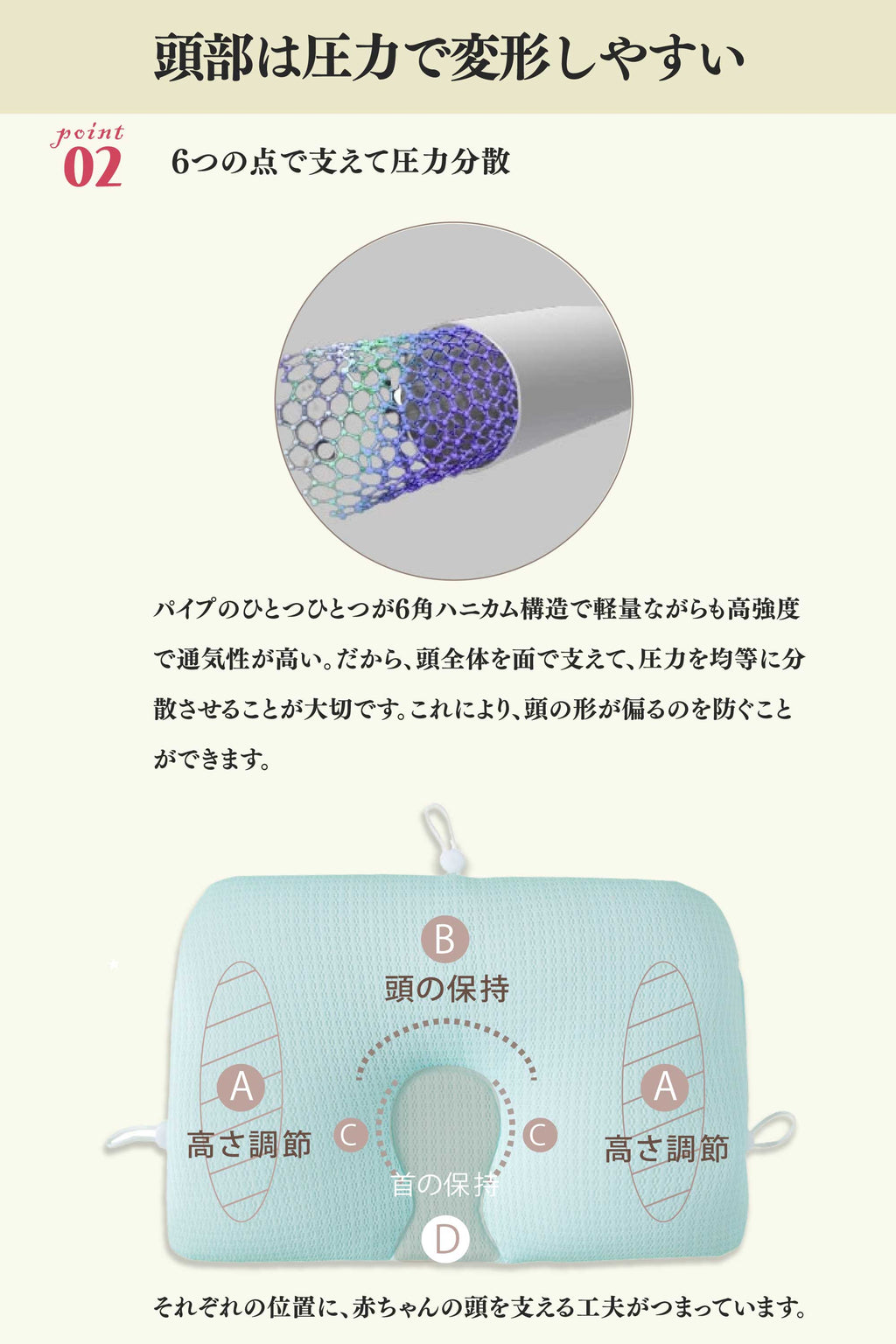 【絶壁防止ベビー枕】