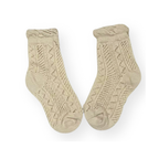 ポンポン付き 透かし編み ベビーソックス