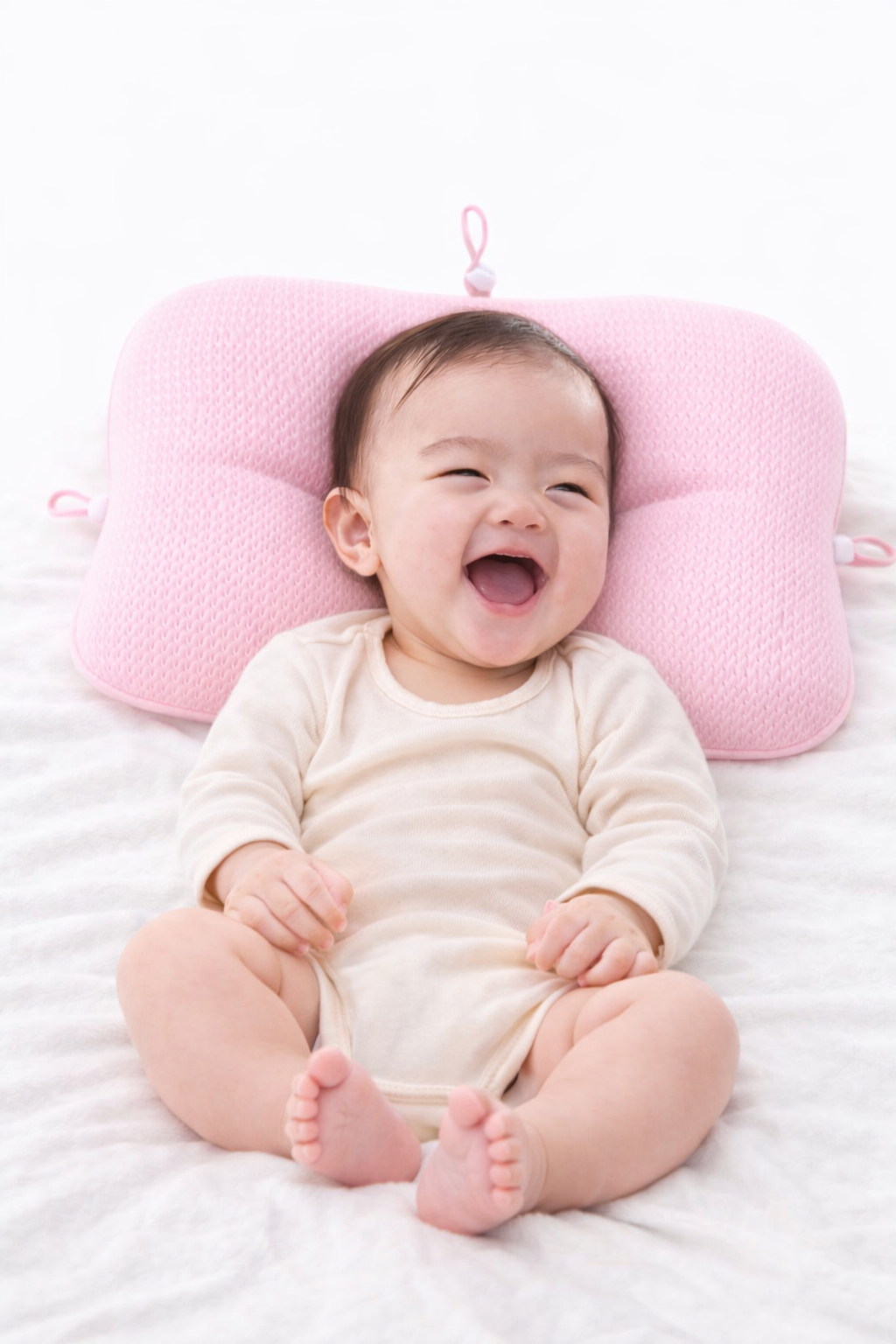 【窒息しにくい絶壁防止ベビー枕】まるみ