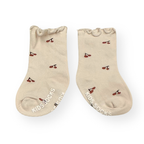 ナチュラルカラー 花柄ベビーソックス