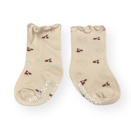 ナチュラルカラー 花柄ベビーソックス