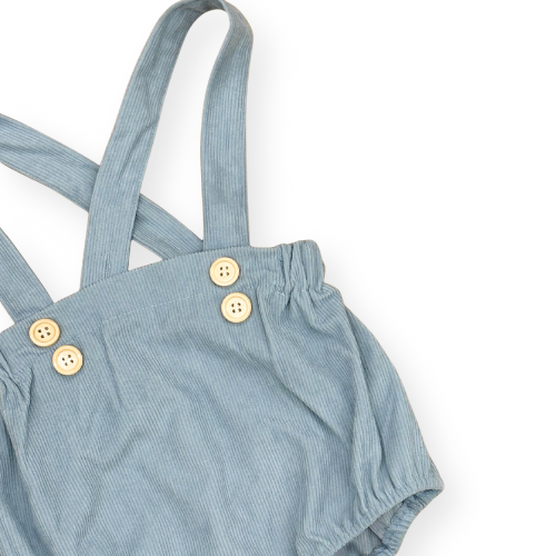 レース襟トップス＆花柄サスペンダーブルマセット