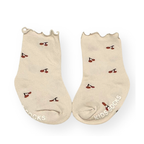ナチュラルカラー 花柄ベビーソックス