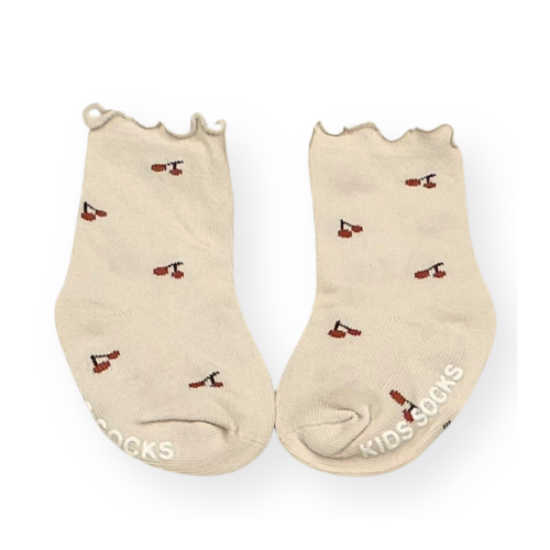 ナチュラルカラー 花柄ベビーソックス