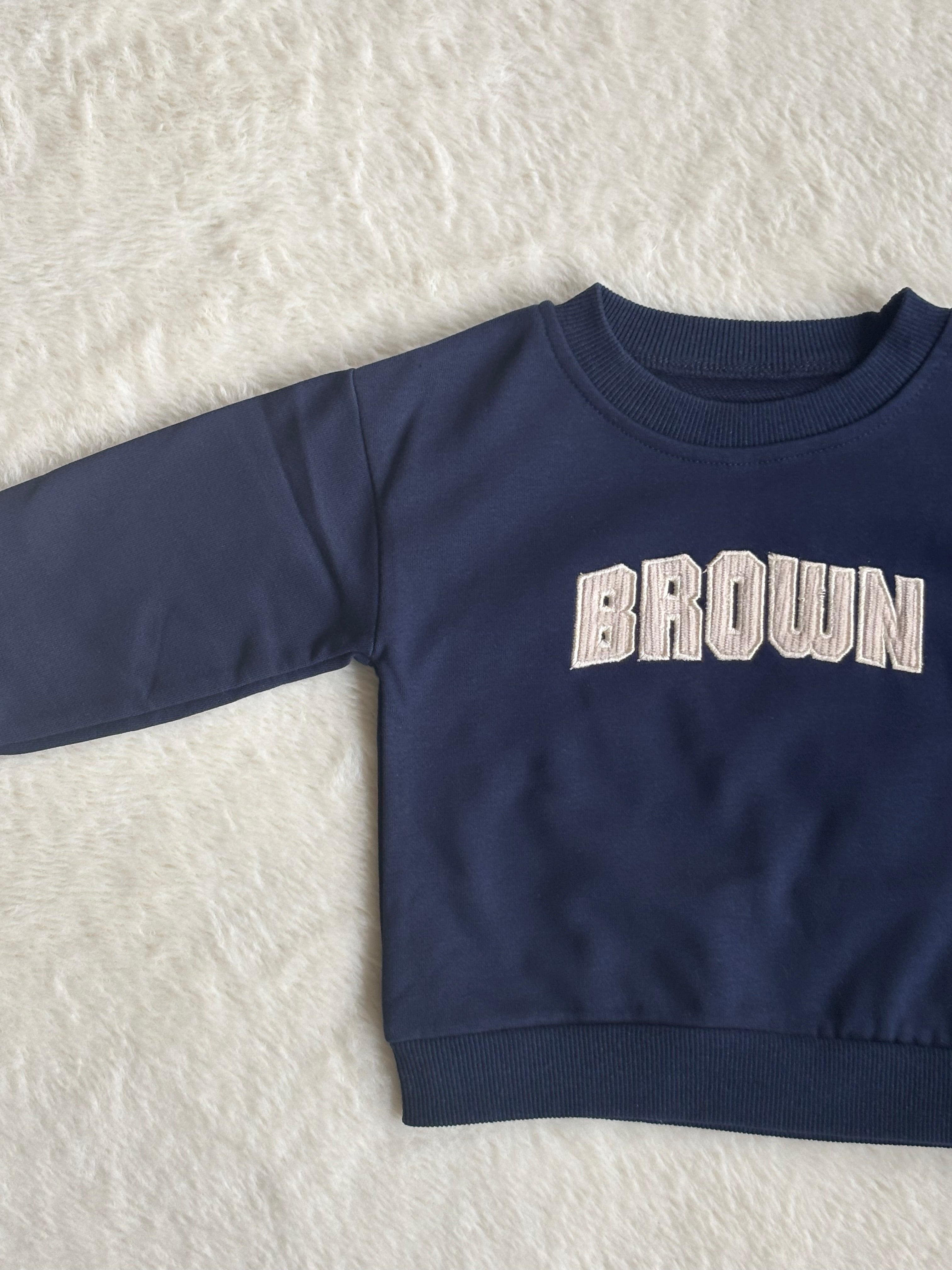 『BROWN』ロゴ 刺繍ロンT