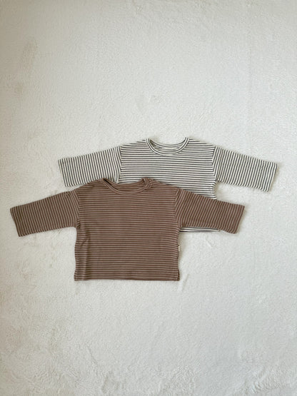 ナチュラルボーダー リブロンT（長袖・2色展開）
