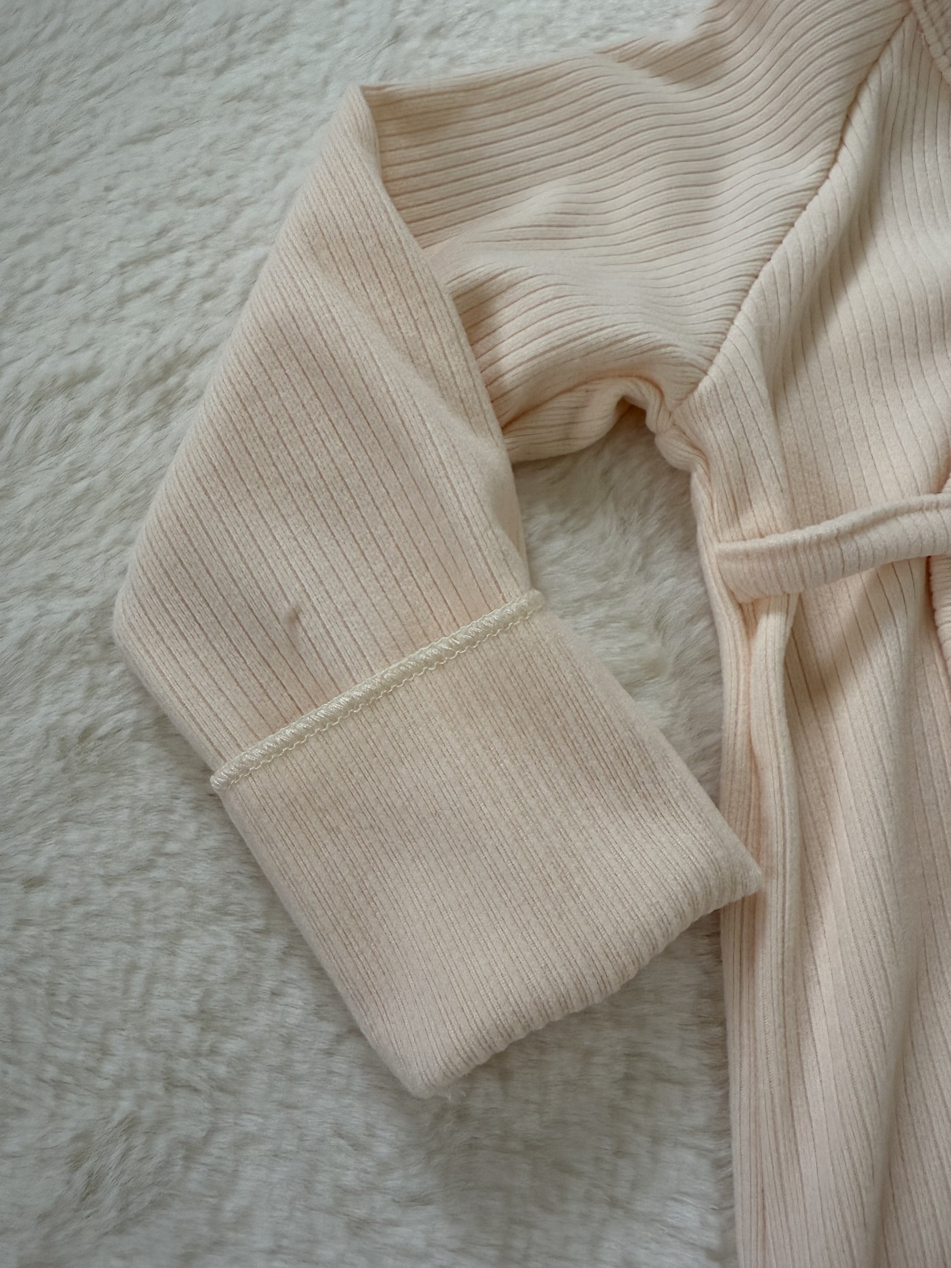 やさしい肌着ロンパース／ナチュラルベージュ