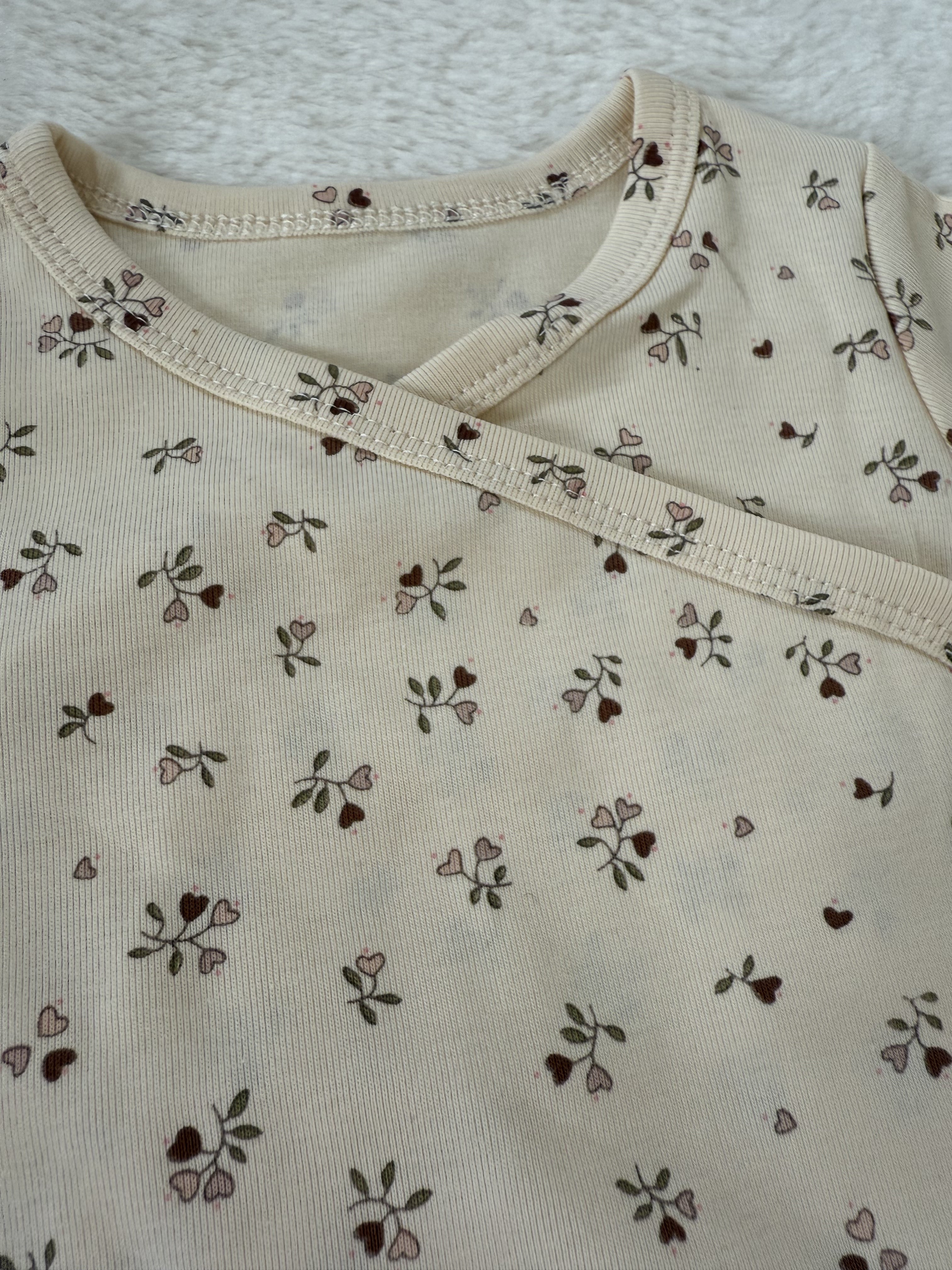 ナチュラル総柄ロンパース（長袖／3柄展開）