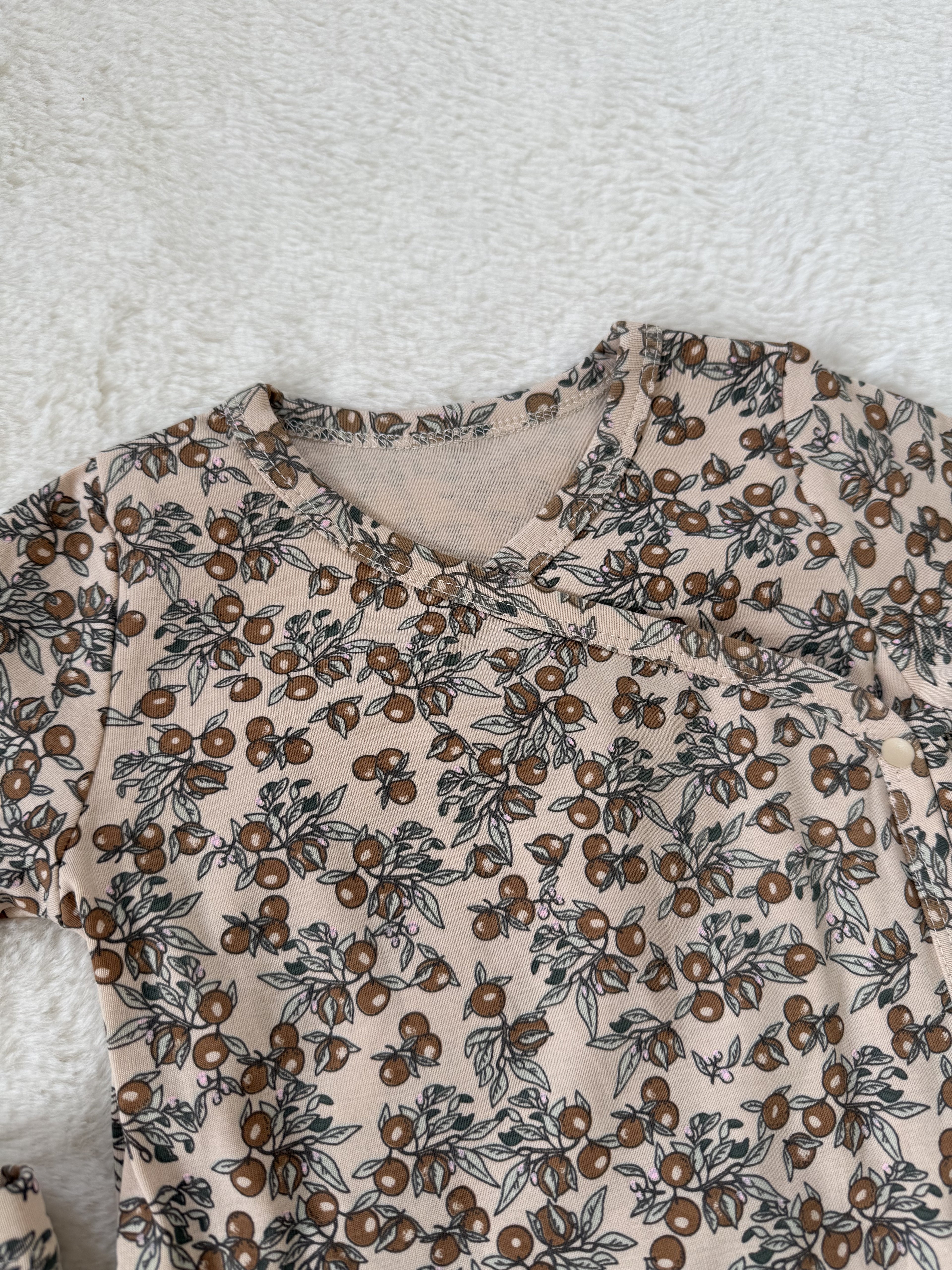 ナチュラル総柄ロンパース（長袖／3柄展開）