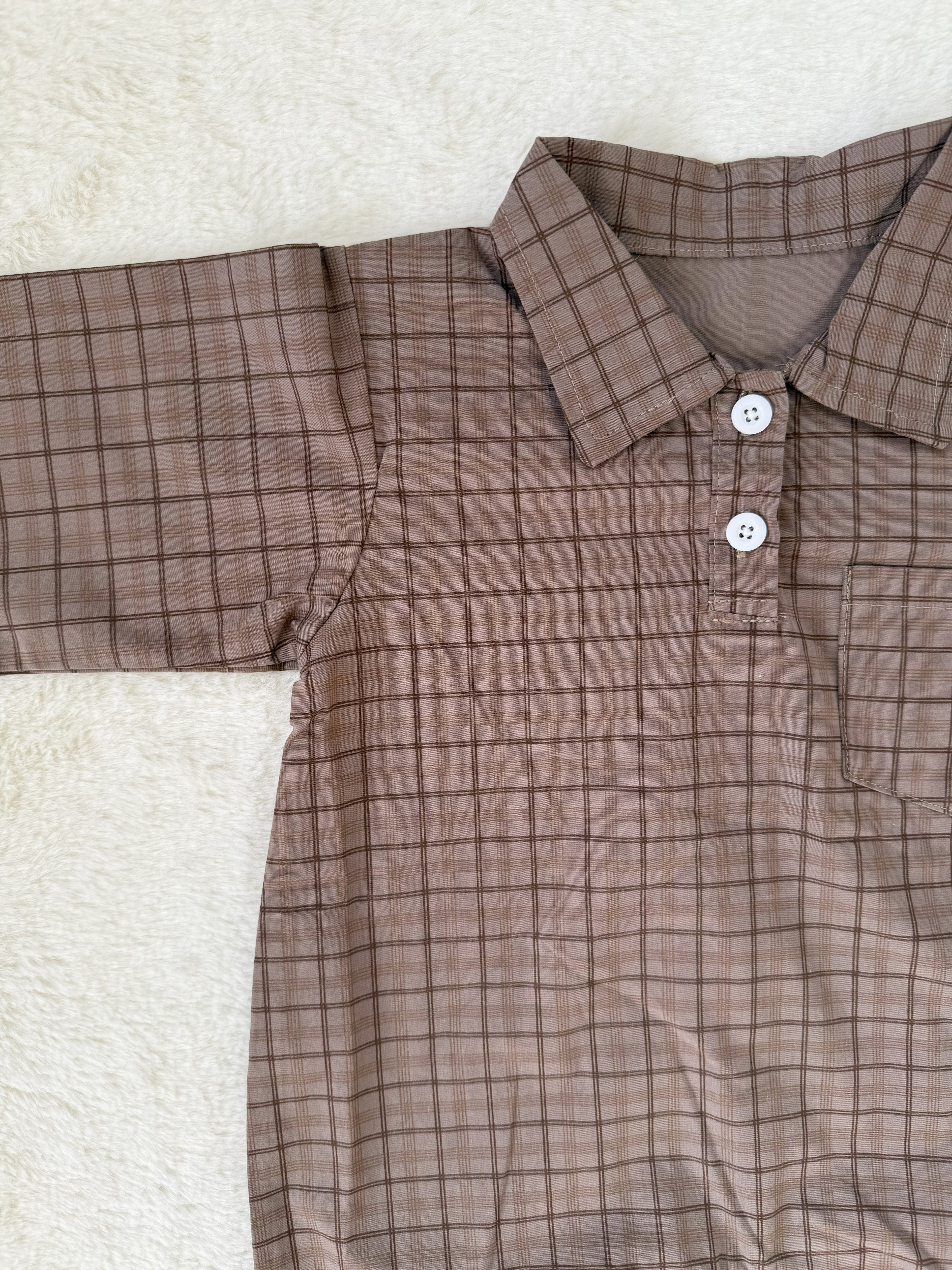 クラシックチェックシャツ風ロンパース