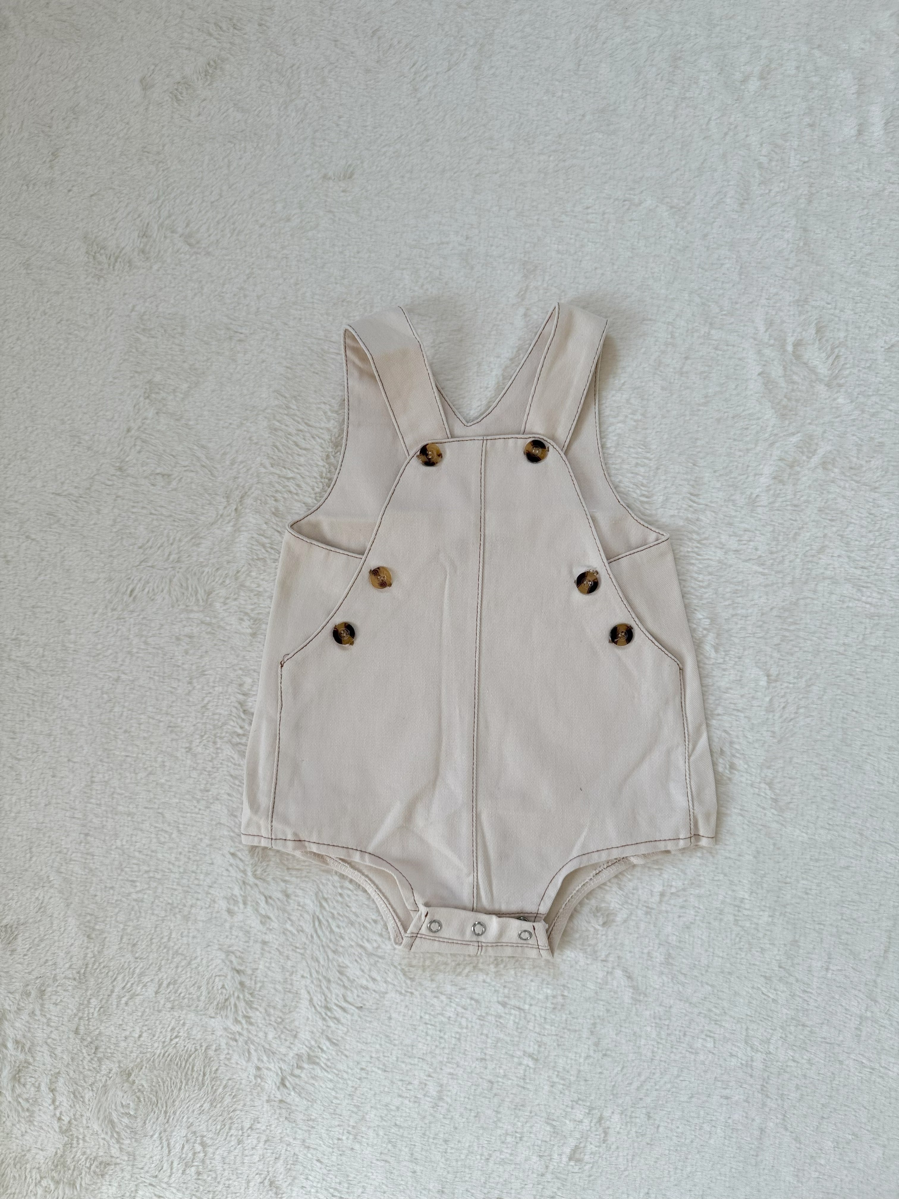 ベビー デニム風ショートロンパース