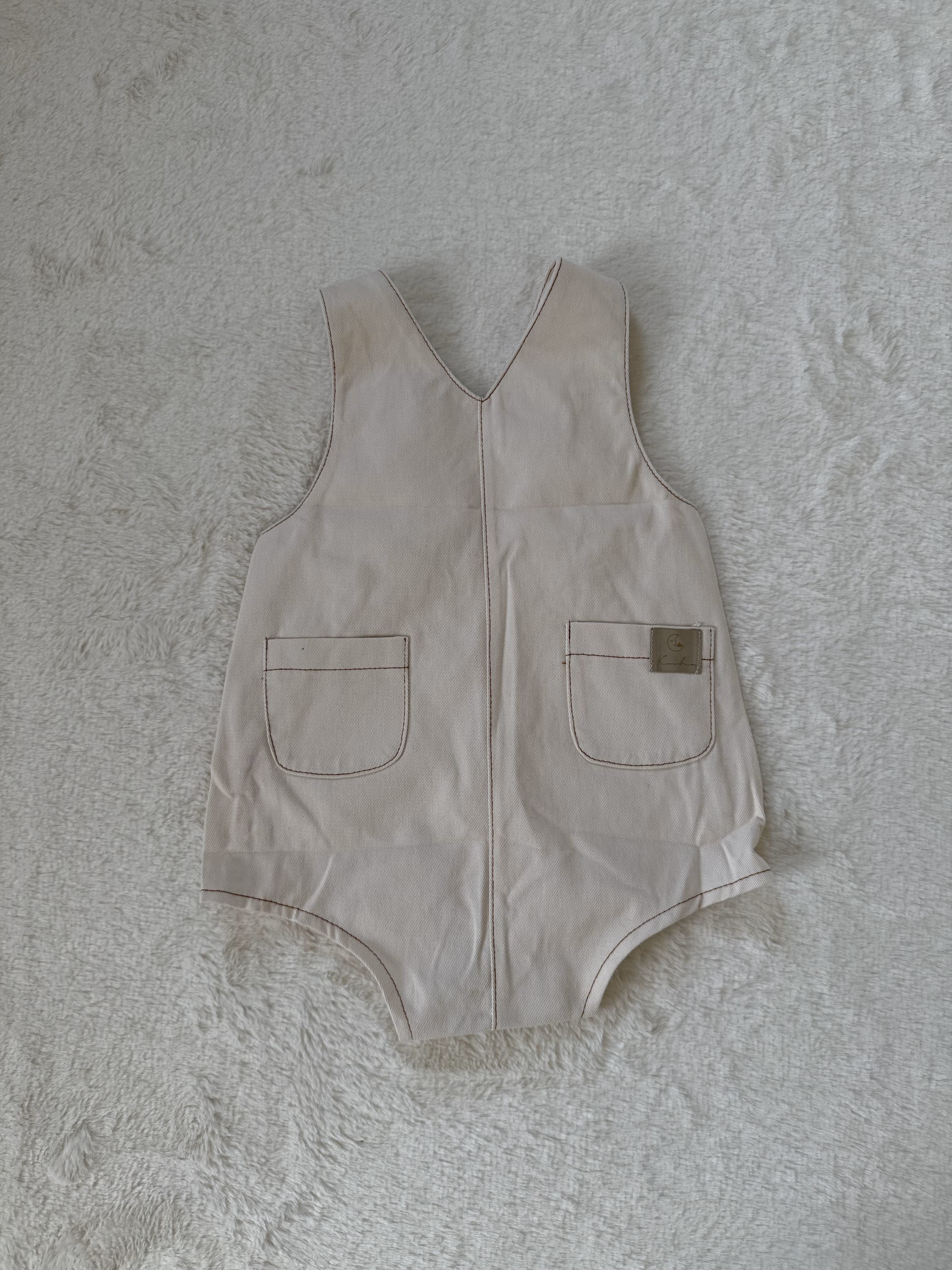 ベビー デニム風ショートロンパース