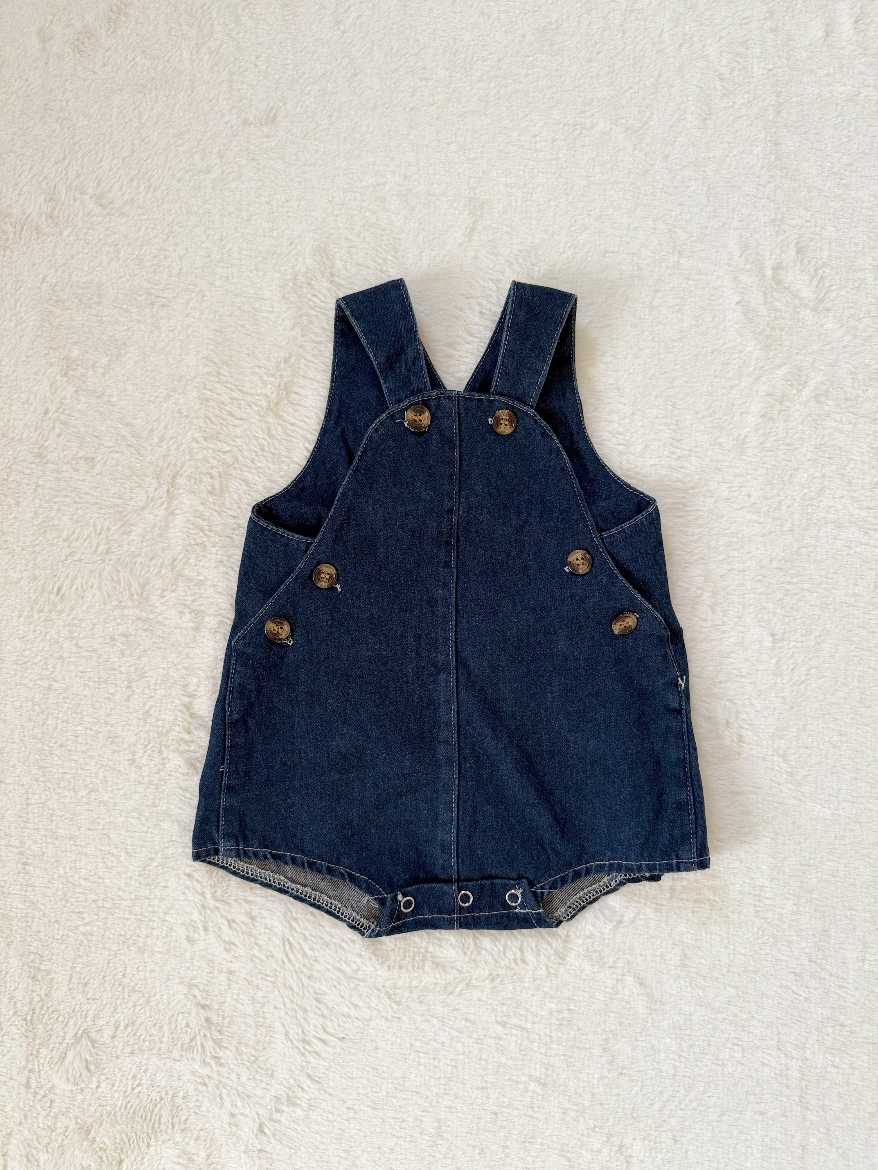 ベビー デニム風ショートロンパース