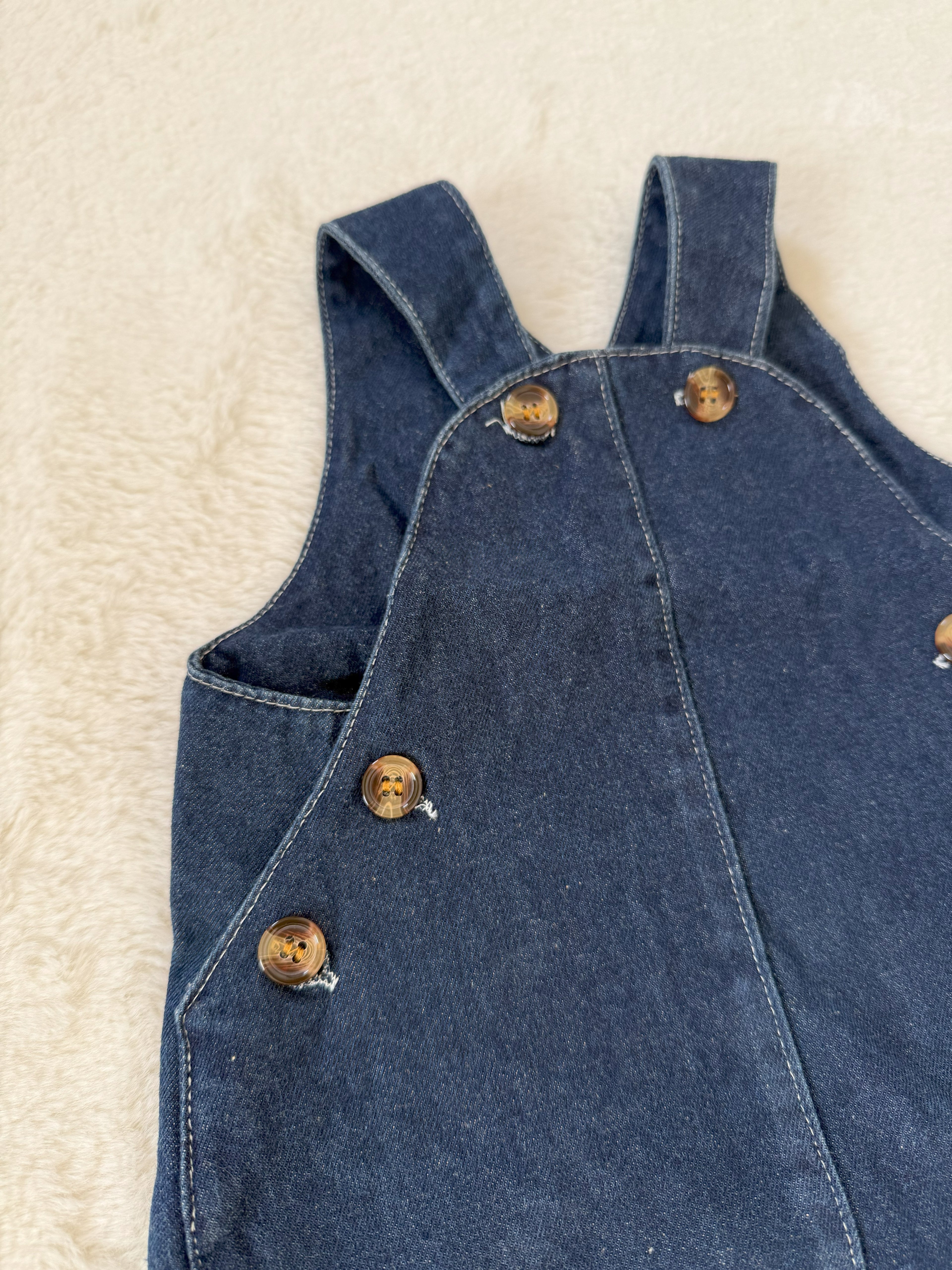 ベビー デニム風ショートロンパース