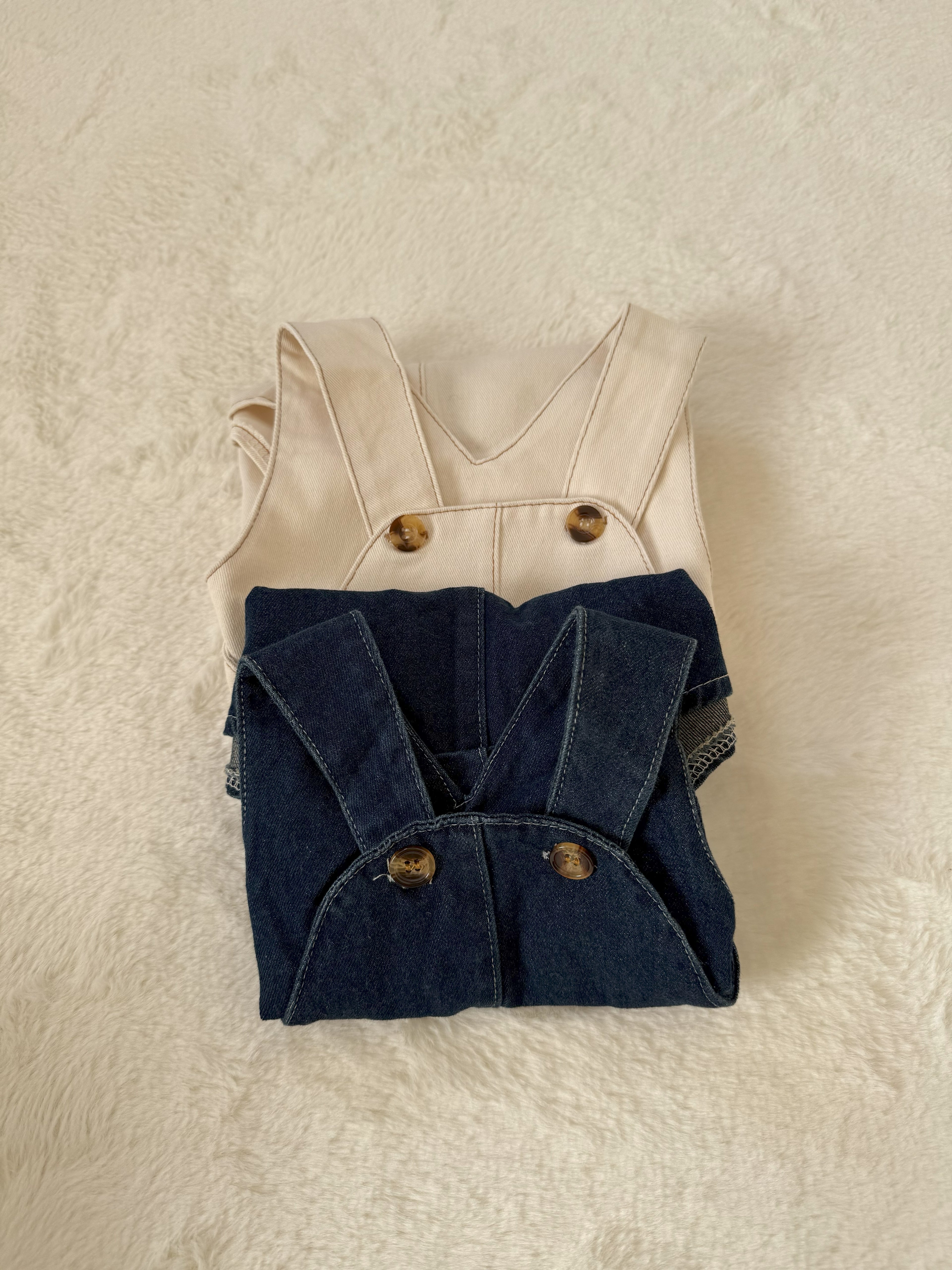 ベビー デニム風ショートロンパース