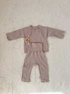 フリルメローリブセットアップ（トップス＆レギンス）