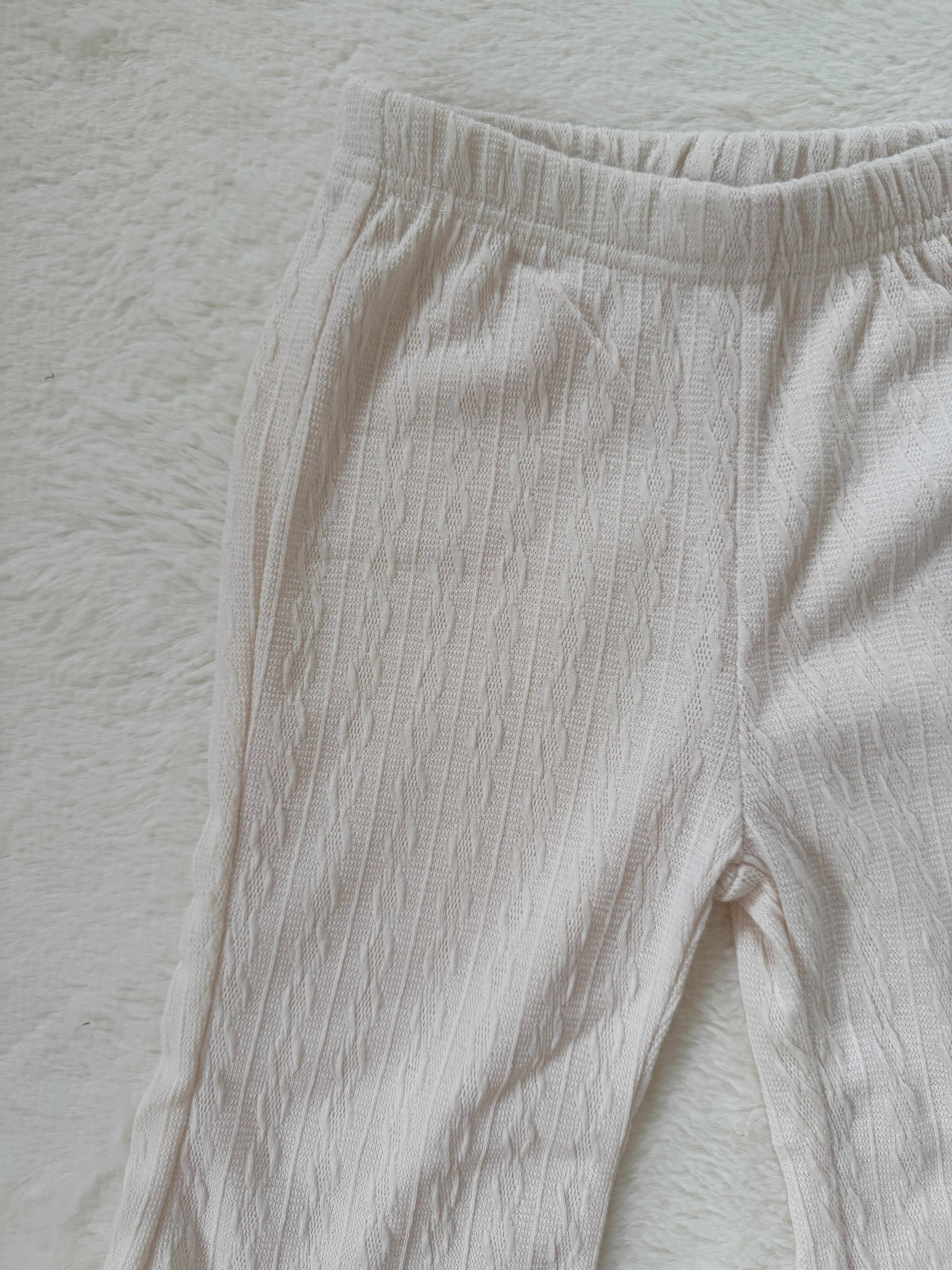 ナチュラルフリンジニットパンツ（ケーブル編み）