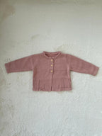 ふんわりフリル襟カーディ（綿ニット）