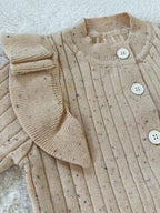 フリルニットロンパース（前開きタイプ）