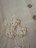 フラワー刺繍ニットカーディガン