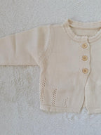 ふんわりフリル襟カーディ（綿ニット）