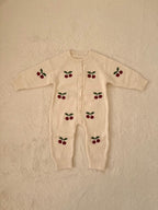 ＼選べる2タイプ／チェリー柄ベビーニット（ロンパース・カーディ）