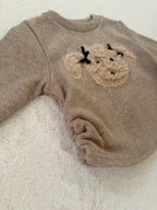 裏起毛ドッグ刺繍トップス＆パンツ