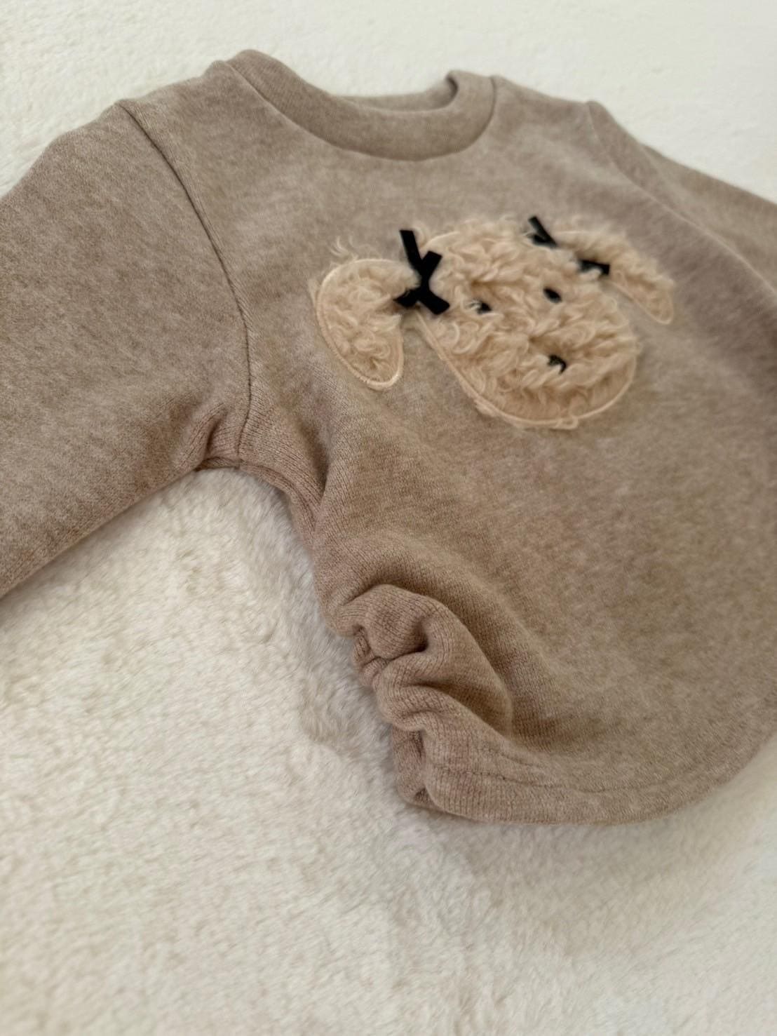 裏起毛ドッグ刺繍トップス＆パンツ