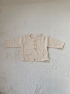 ふんわりフリル襟カーディ（綿ニット）