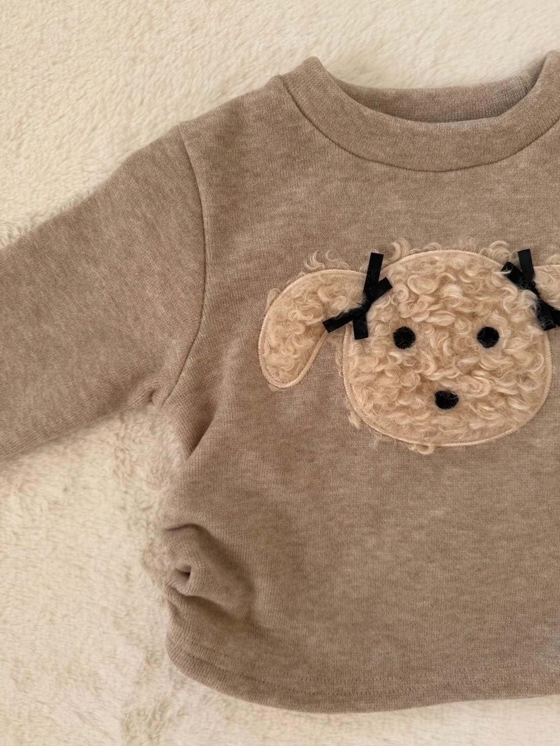 裏起毛ドッグ刺繍トップス＆パンツ