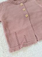 ふんわりフリル襟カーディ（綿ニット）