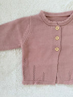 ふんわりフリル襟カーディ（綿ニット）