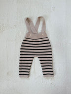 ボーダーニットサロペットパンツ