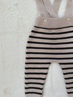 ボーダーニットサロペットパンツ