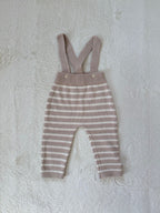 ボーダーニットサロペットパンツ