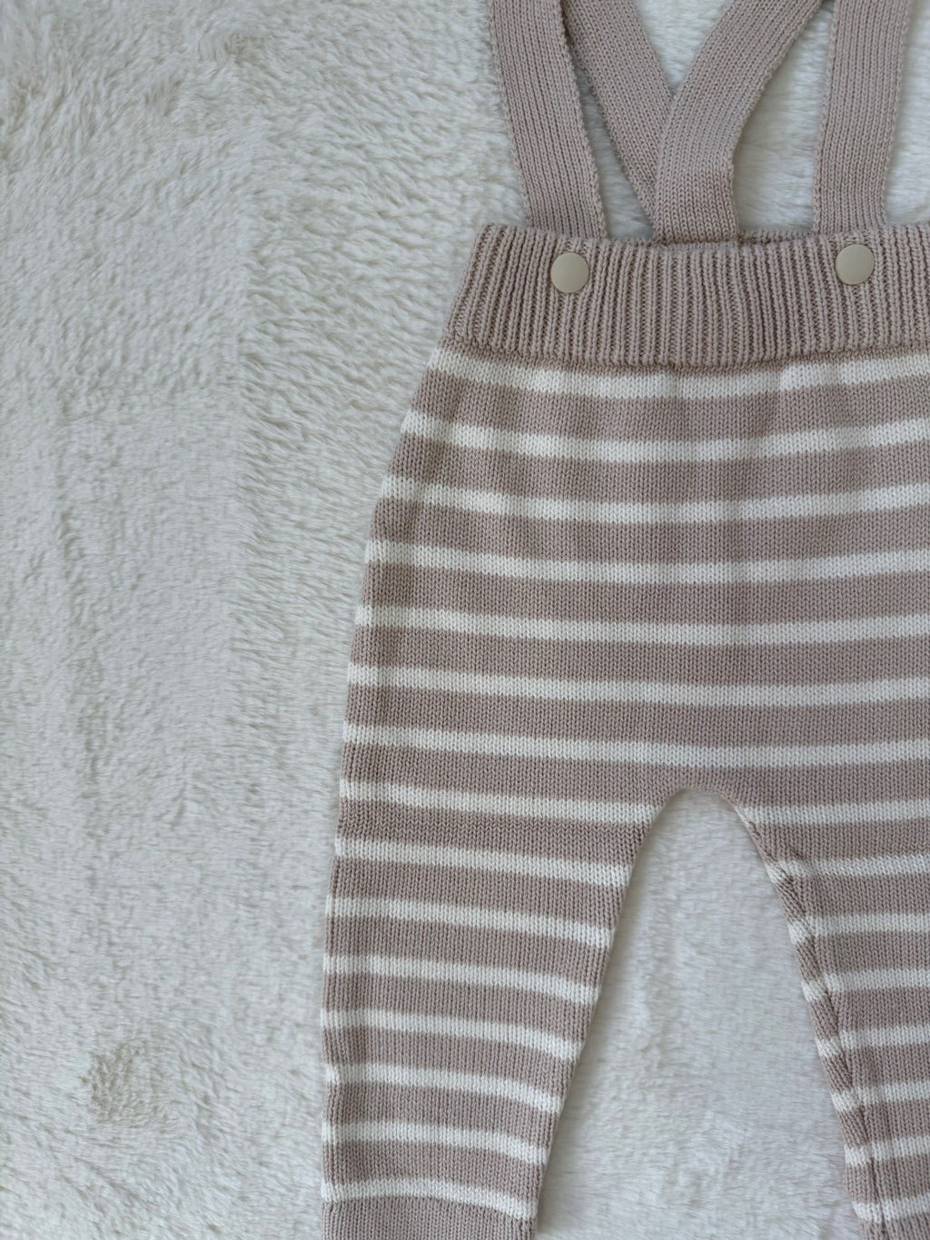 ボーダーニットサロペットパンツ