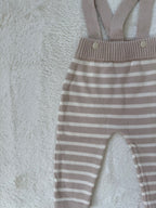 ボーダーニットサロペットパンツ