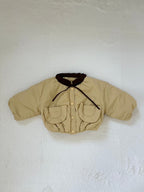 ふんわり襟付きポケットダウン風ジャケット